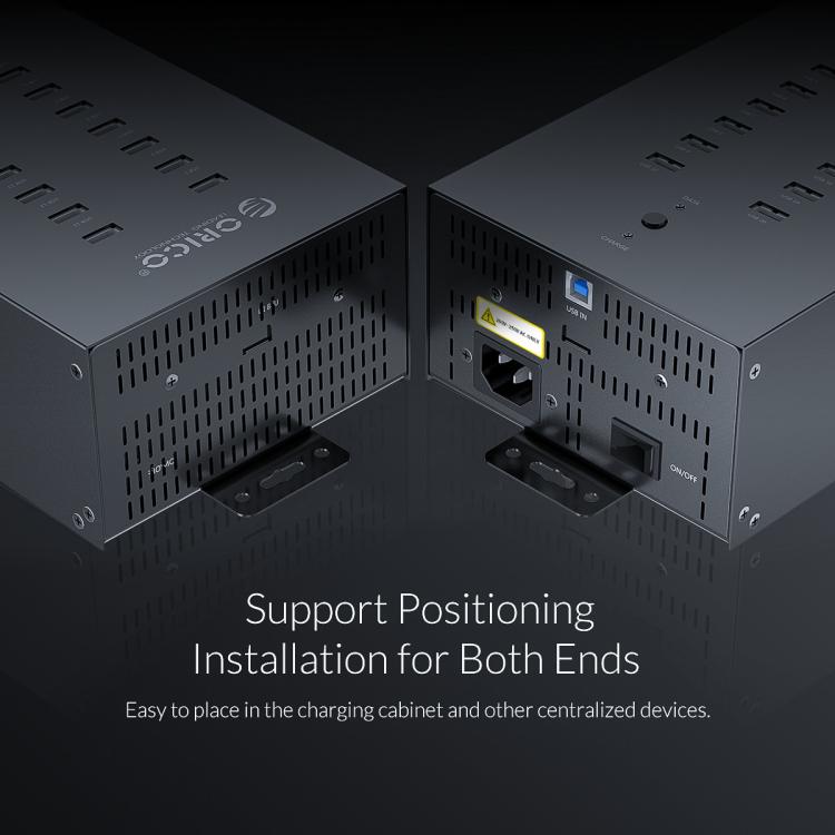 ORICO IH20P Industrial Grade 20 Ports USB 2.0 Hub, Plug:AU Plug(Black)