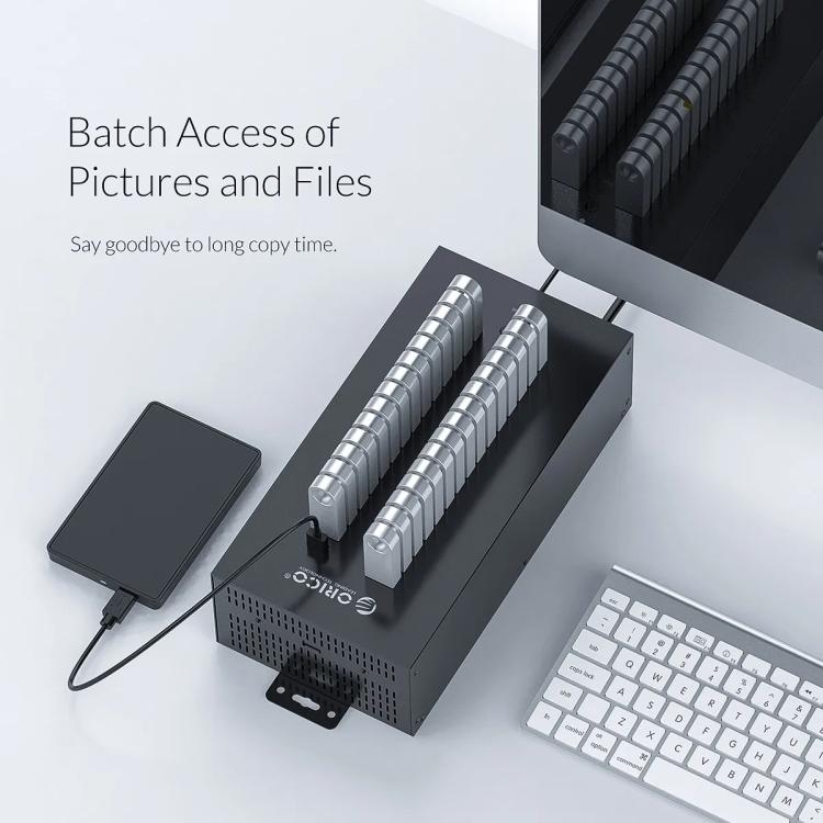 ORICO IH30P Industrial Grade 30 Ports USB 2.0 Hub, Plug:EU Plug(Black)