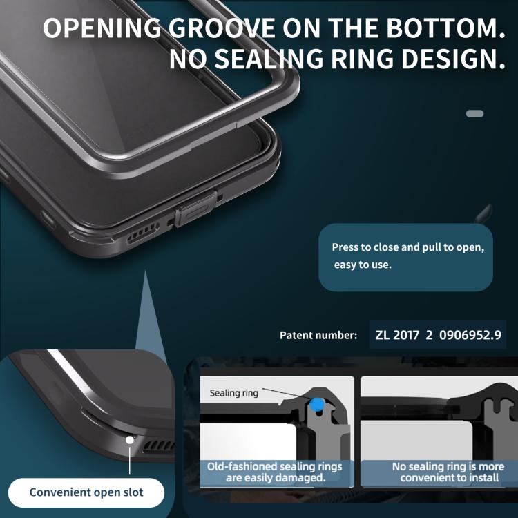 For Samsung Galaxy A55 5G RedPepper 360 Full Body Rugged IP68 Water-resistant Phone Case(Black)