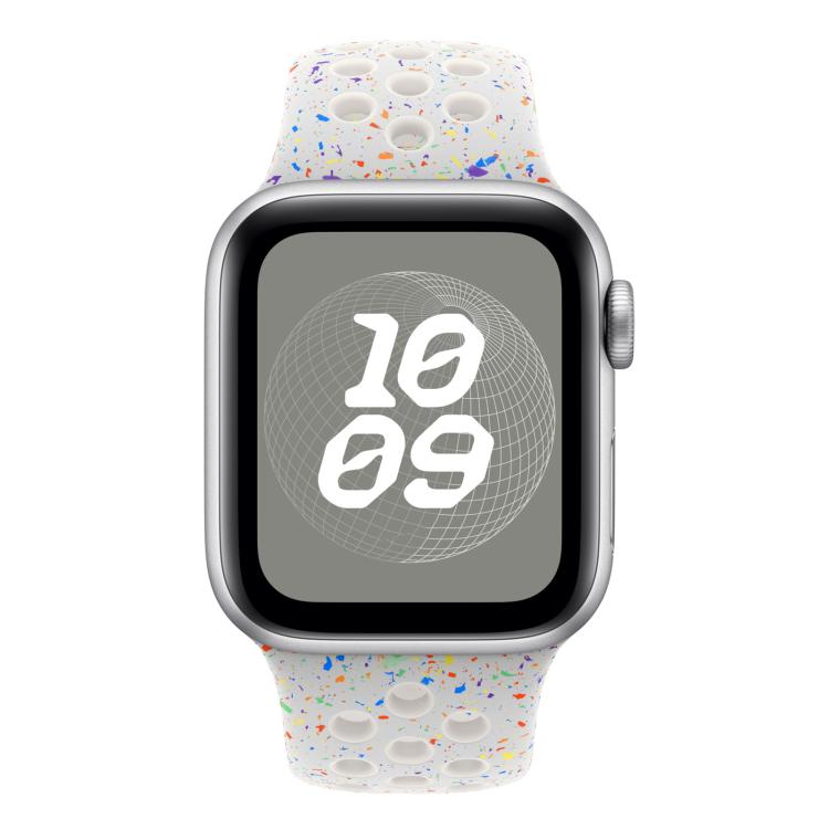 For Apple Watch 46mm / 49mm / 45mm / 44mm Coloful Silicone Watch Band(White Platinum)