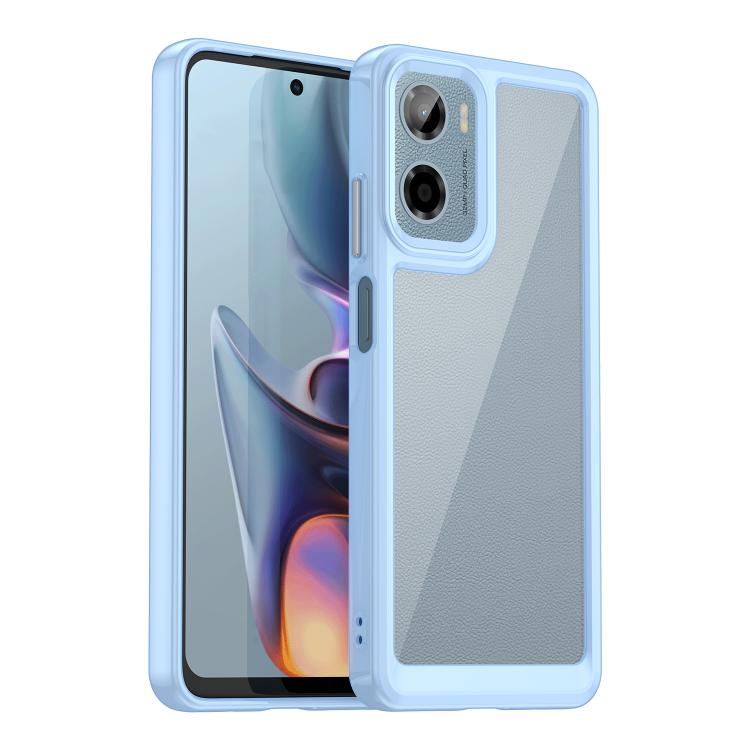 For Motorola Moto G05 Colorful Series Acrylic Hybrid TPU Phone Case(Blue)