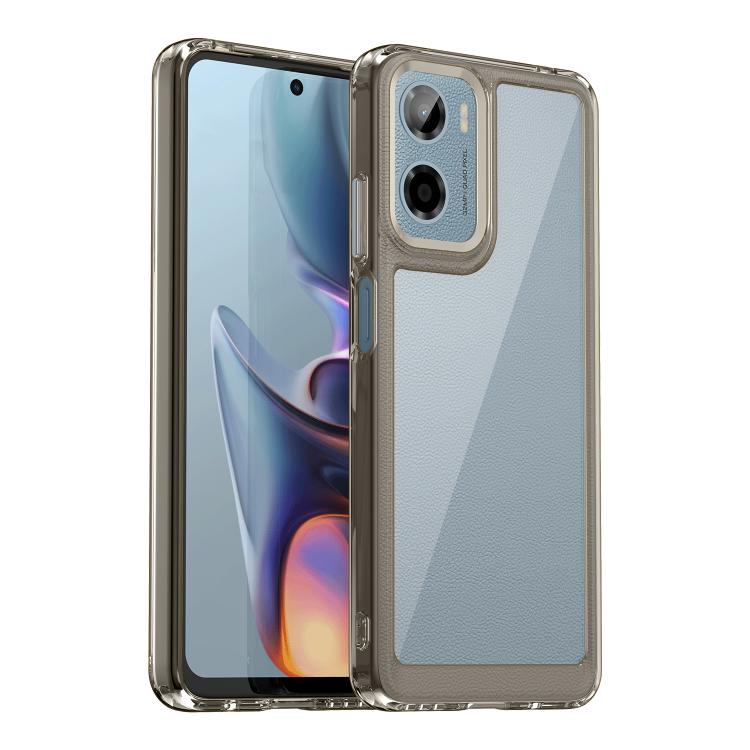 For Motorola Moto G05 Colorful Series Acrylic Hybrid TPU Phone Case(Transparent Grey)