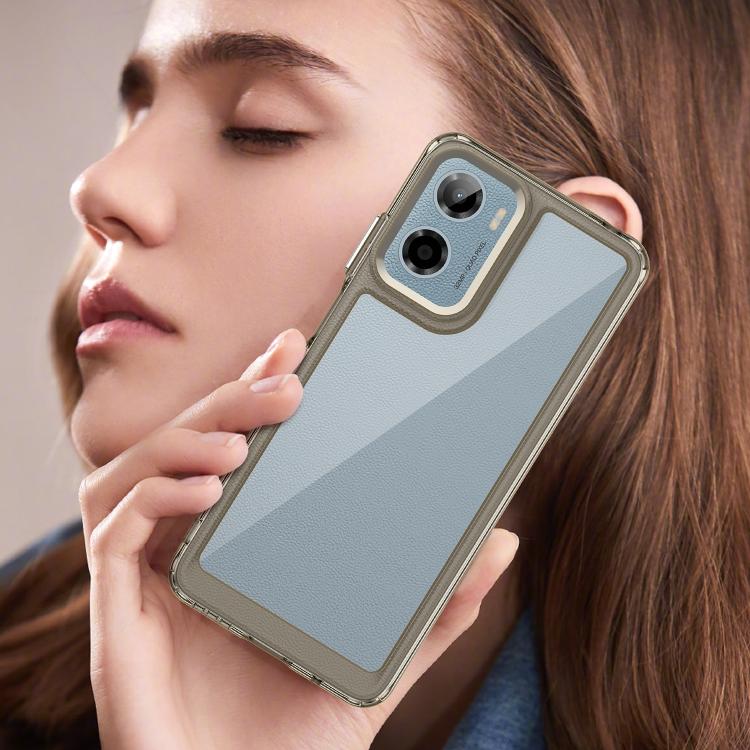For Motorola Moto G05 Colorful Series Acrylic Hybrid TPU Phone Case(Transparent Grey) - free shipping - PMC TechLife - Order now!