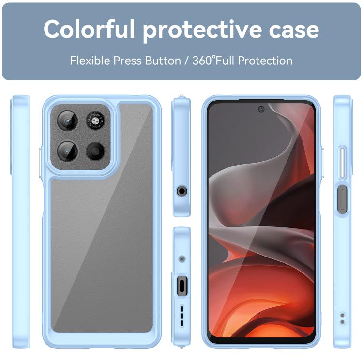For Motorola Moto G15 Colorful Series Acrylic Hybrid TPU Phone Case(Blue)