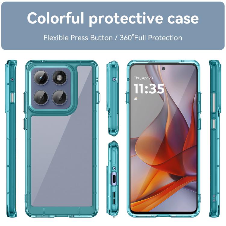 For Motorola Edge 5G 2025 Colorful Series Acrylic Hybrid TPU Phone Case(Transparent Blue)