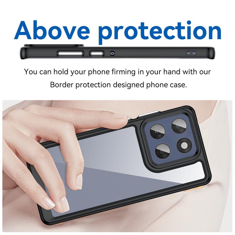 For Motorola Edge 60 Fusion Colorful Series Acrylic Hybrid TPU Phone Case(Black)