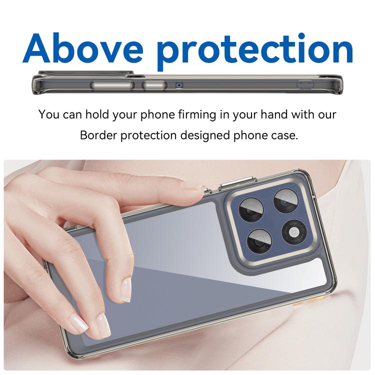 For Motorola Edge 60 Fusion Colorful Series Acrylic Hybrid TPU Phone Case(Transparent Grey)