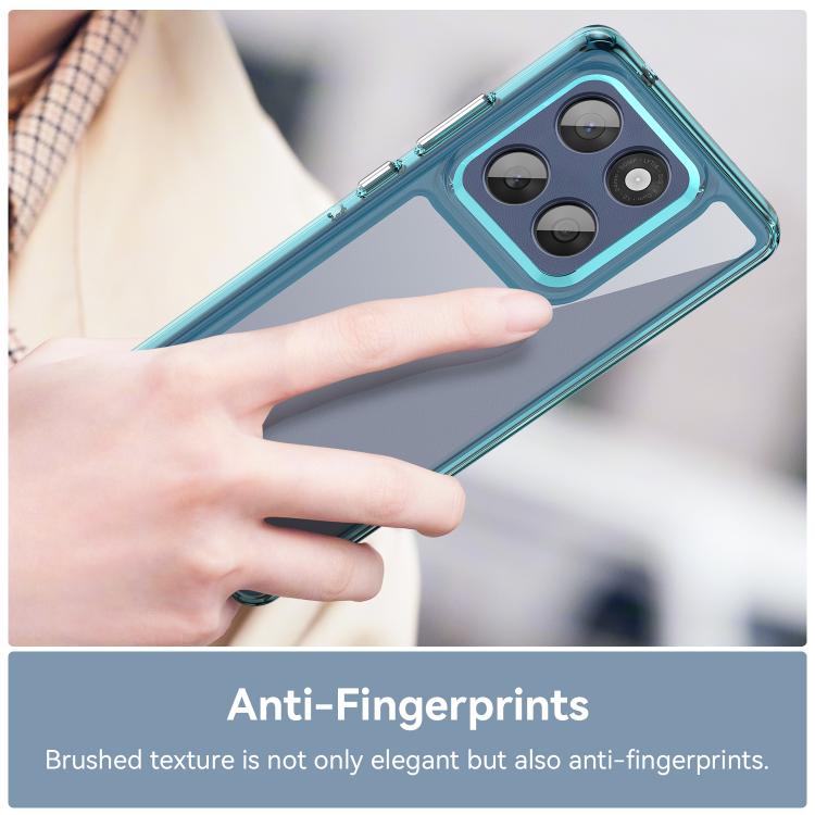 For Motorola Edge 60 Fusion Colorful Series Acrylic Hybrid TPU Phone Case(Transparent Blue)