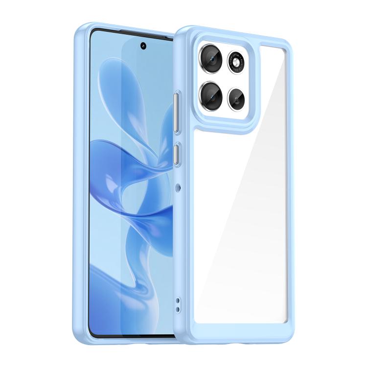 For Motorola Moto G100 Pro 5G Colorful Series Acrylic Hybrid TPU Phone Case(Blue)