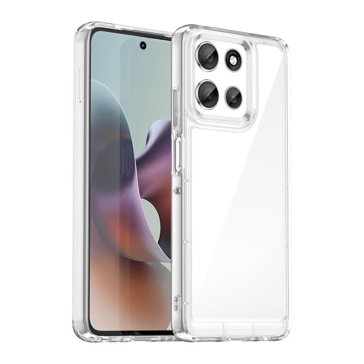 For Motorola Moto G56 5G Colorful Series Acrylic Hybrid TPU Phone Case(Transparent)