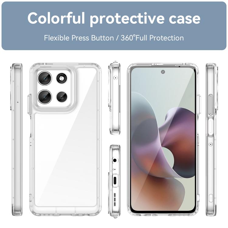 For Motorola Moto G56 5G Colorful Series Acrylic Hybrid TPU Phone Case(Transparent)