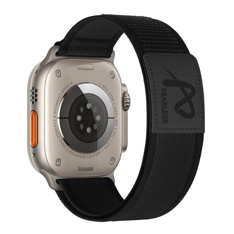 For Apple Watch 46mm / 49mm / 45mm / 44mm Fearless Trail Loop Nylon Band(Black)
