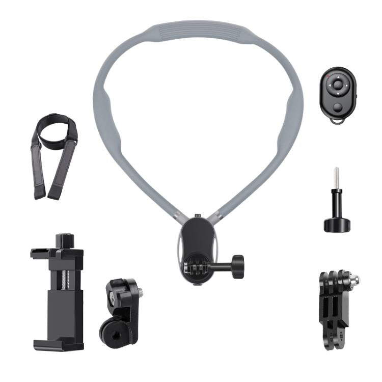 Magnetic Neck Mount Anti-shake Bracket, Type:7 in 1 Phone Clamp with Remote