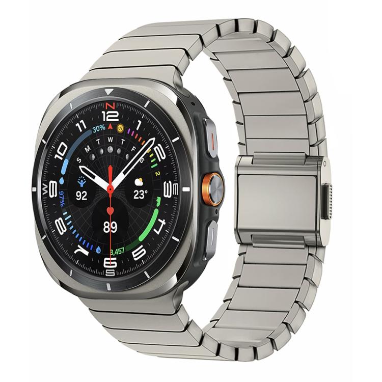 For Samsung Galaxy Watch Ultra 47mm Bamboo Norman Buckle Stainless Steel Watch Band(Titanium Color)
