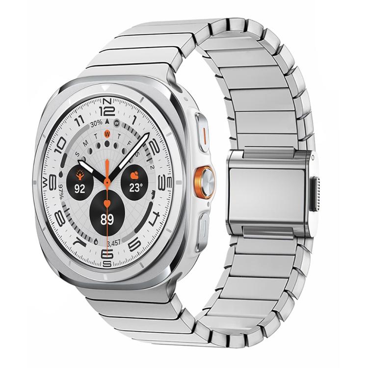 For Samsung Galaxy Watch Ultra 47mm Bamboo Norman Buckle Titanium Alloy Watch Band(Silver)