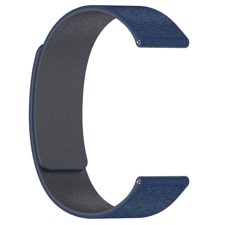 22mm Cloud Wood Grain Silicone Magnetic Watch Band(Midnight Blue Grey)
