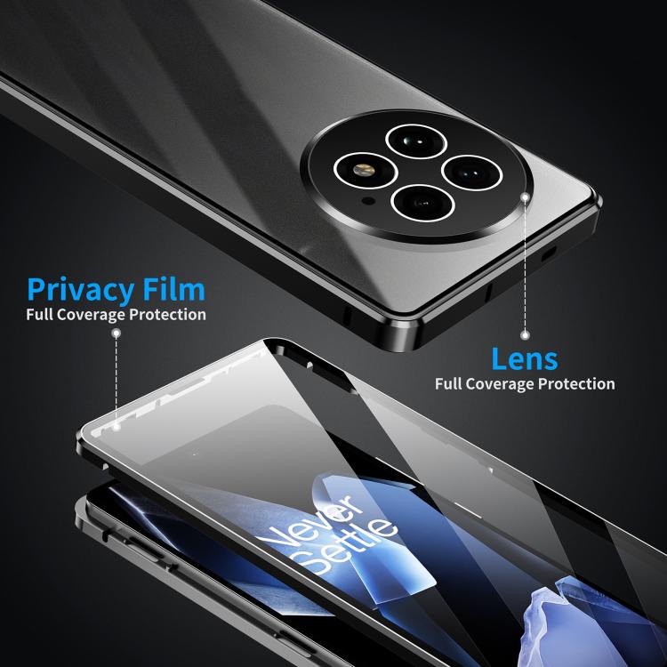 For OnePlus 13 Magnetic HD Tempered Glass Phone Case(Black) - free shipping - PMC Jewellery - Order now!