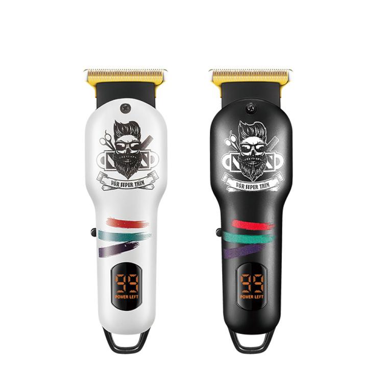 VGR V-971 Graffiti Design LED Digital Display USB Electric Hair Clipper(Black)
