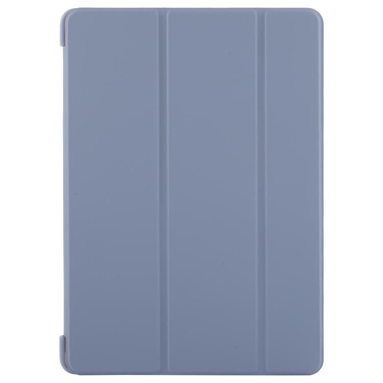 For iPad 10.2 2021 / 2020 / 2019 GEBEI 3-folding Holder Shockproof Flip Leather Tablet Case(Lavender Purple)