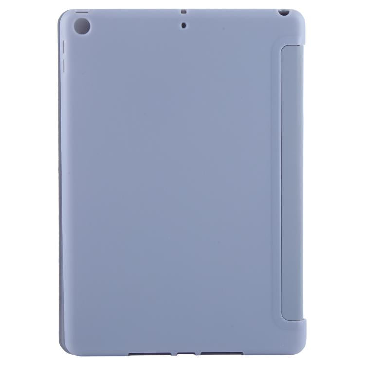 For iPad 10.2 2021 / 2020 / 2019 GEBEI 3-folding Holder Shockproof Flip Leather Tablet Case(Lavender Purple)