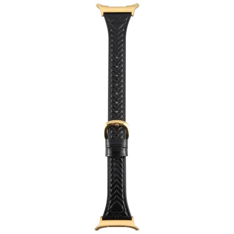 For Samsung Galaxy Watch Ultra 47mm / Ultra 2025 Metal Connector Heart-Shaped Embossed Leather Watch Band(Black)