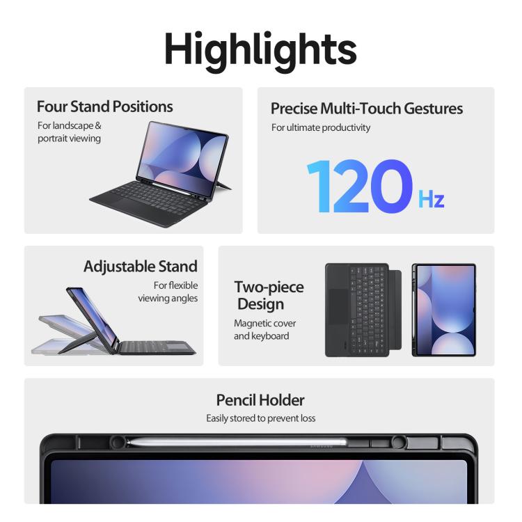 For Samsung Galaxy Tab S10 Ultra DUX DUCIS DK Series Magnetic Wireless Bluetooth Keyboard Tablet Case(Black) - Samsung Keyboard by DUX DUCIS | Online Shopping South Africa | PMC Jewellery | Buy Now Pay Later Mobicred