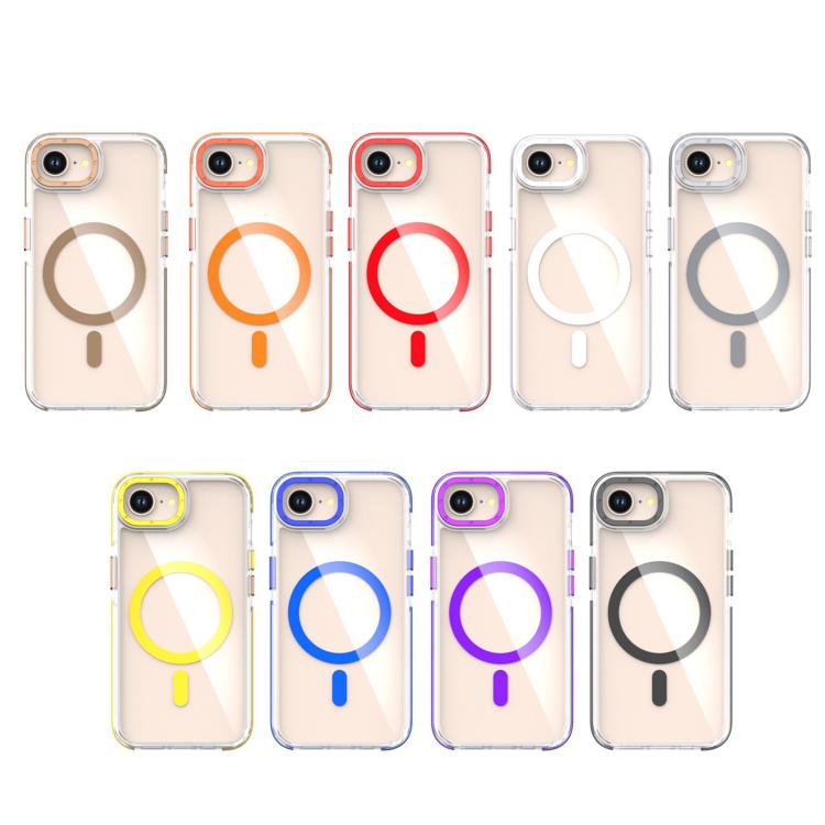 For iPhone 16e Dual-Color Clear Acrylic Hybrid TPU MagSafe Phone Case(Transparent)