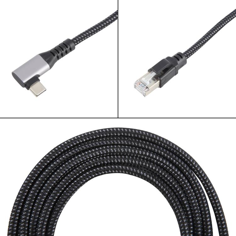 2m RJ45 to Type-C / USB 2-in-1 High Speed Network Card Ethernet Cable - Lan Cable and Tools by PMC Jewellery | Online Shopping South Africa | PMC Jewellery | Buy Now Pay Later Mobicred
