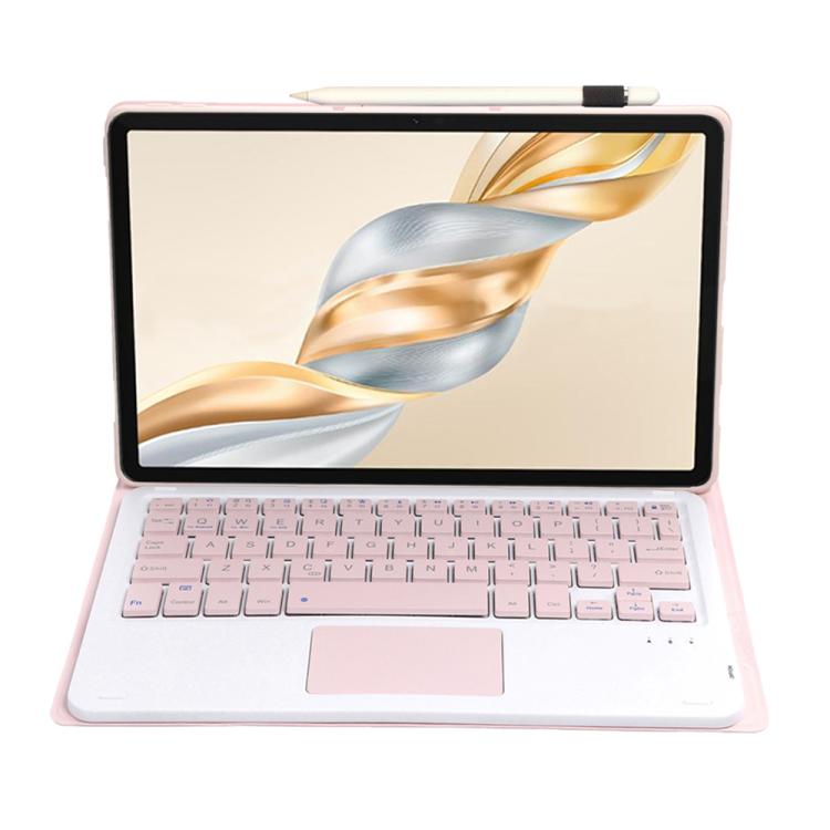 For Honor Pad X9 Pro 11.5 AH28-A Ultra-thin Detachable Bluetooth Keyboard Leather Tablet Case with Touchpad(Pink White) - Others Keyboard by PMC Jewellery | Online Shopping South Africa | PMC Jewellery | Buy Now Pay Later Mobicred