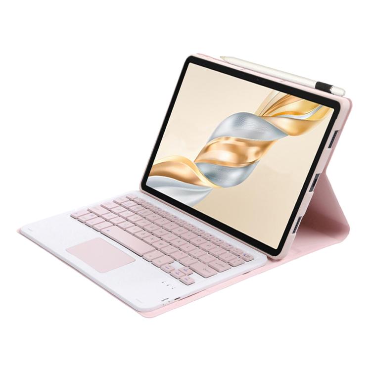 For Honor Pad X9 Pro 11.5 AH28-A Ultra-thin Detachable Bluetooth Keyboard Leather Tablet Case with Touchpad(Pink White) - Others Keyboard by PMC Jewellery | Online Shopping South Africa | PMC Jewellery | Buy Now Pay Later Mobicred