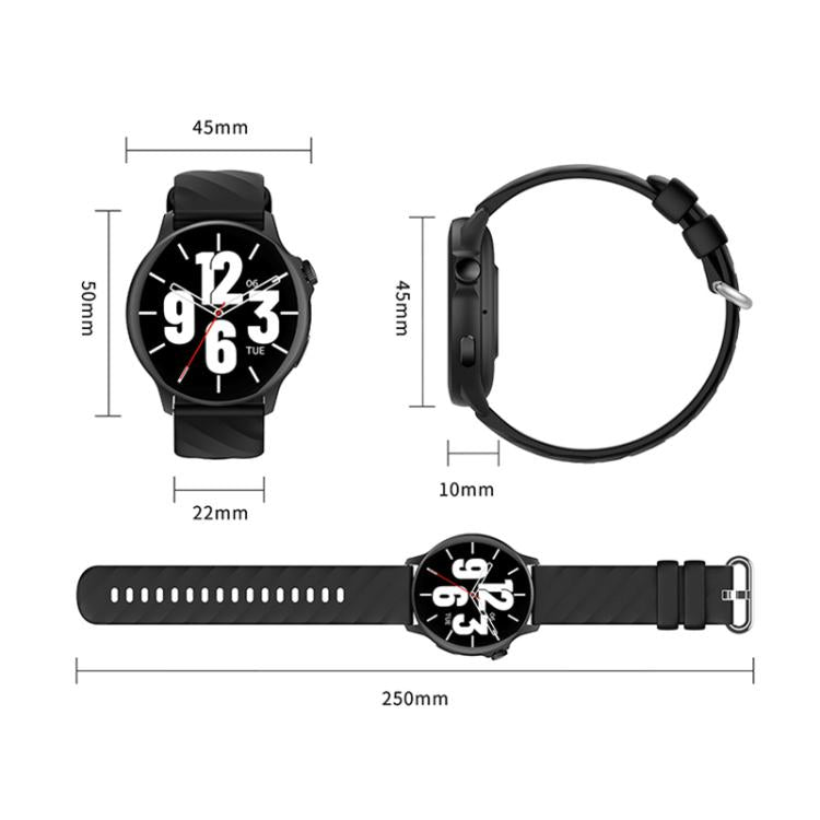 Yesido IO29 Water-resistant Smart BT Watch, 1.39 inch Screen, Support BT Call / Heart Rate(Black)