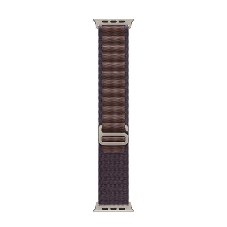 For Apple Watch 46mm / 49mm / 45mm / 44mm Alpine Loop Nylon Watch Band(Indigo Silver Buckle)