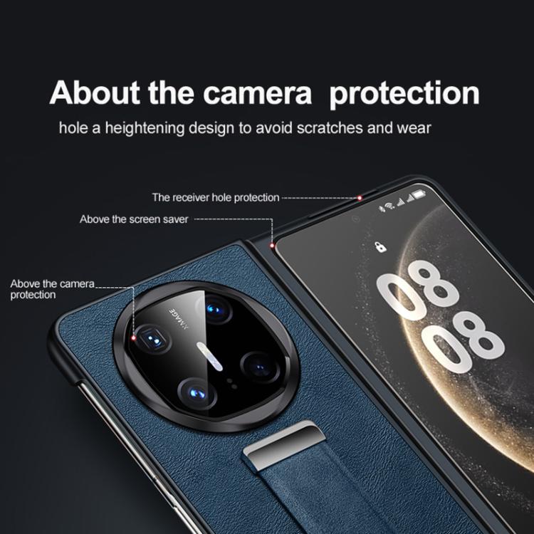 For Huawei Mate X6 SULADA PC Hybrid Leather Texture Skin Feel Shockproof Phone Case(Black)