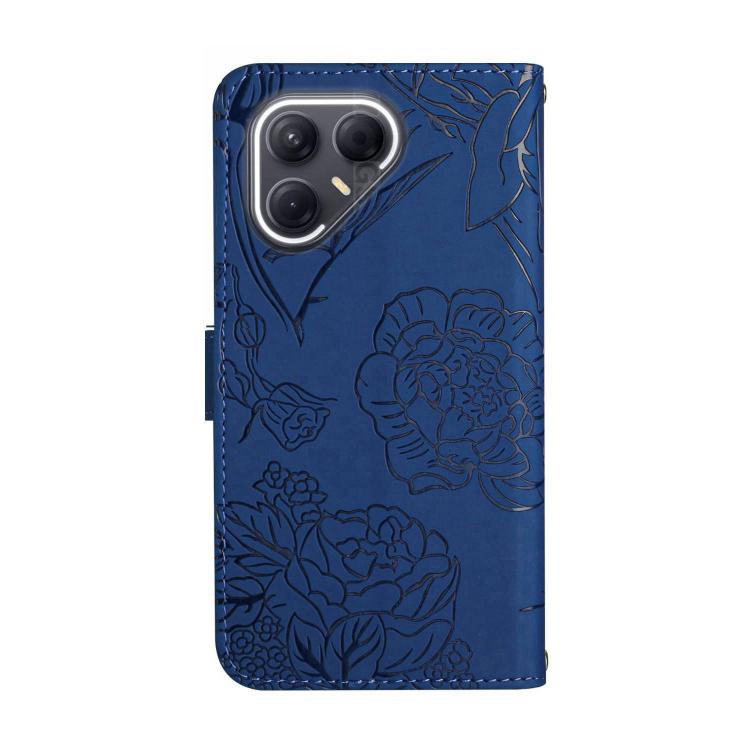 For Tecno Pova 7 5G Skin Feel Butterfly Embossed Flip Leather Phone Case(Blue)