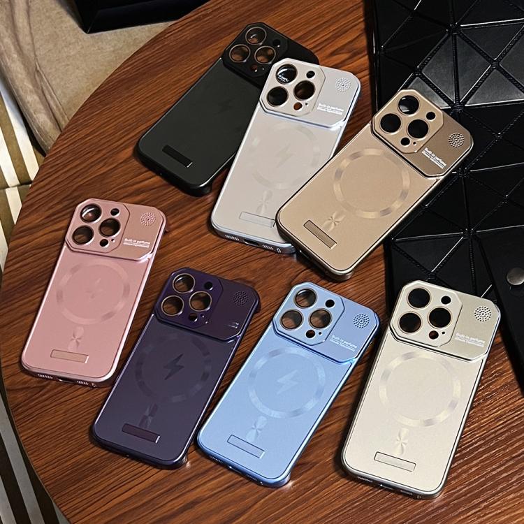 For iPhone 15 Plus Frameless Aromatherapy MagSafe Magnetic PC Phone Case(Blue) - free shipping - PMC Jewellery - Order now!