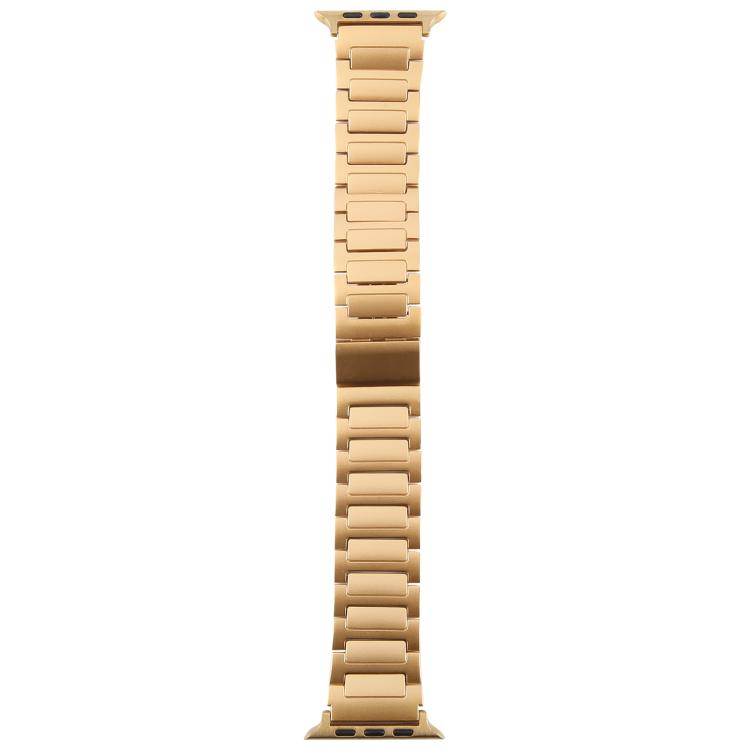 For Apple Watch 42mm / 41mm / 40mm / 38mm I-Shaped Folding Magnetic Buckle Metal Watch Band(Gold)