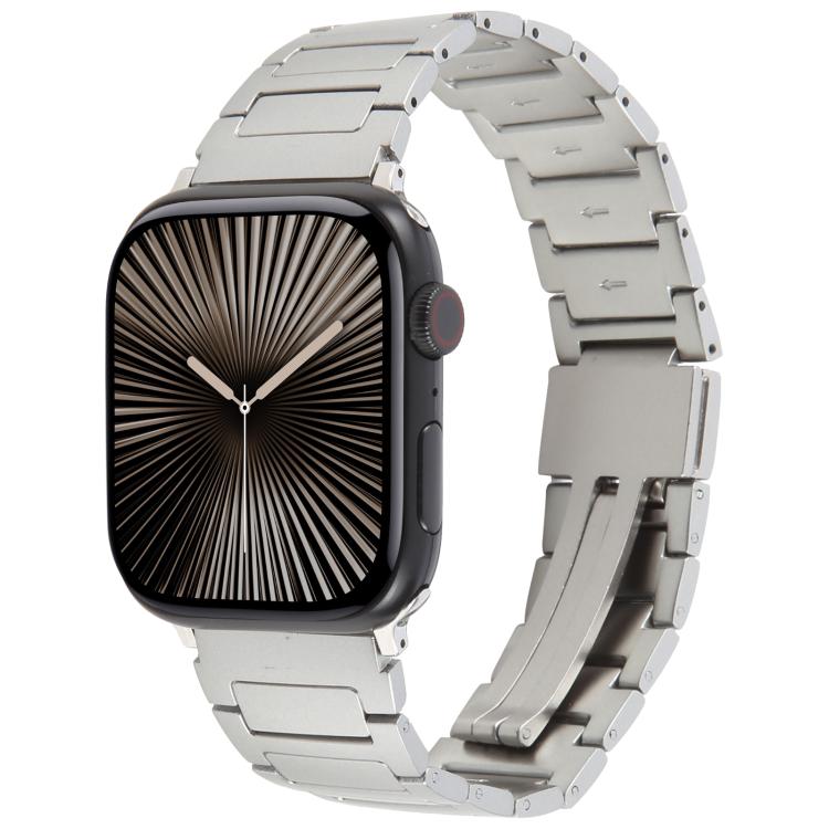 For Apple Watch 42mm / 41mm / 40mm / 38mm I-Shaped Folding Magnetic Buckle Metal Watch Band(Silver)