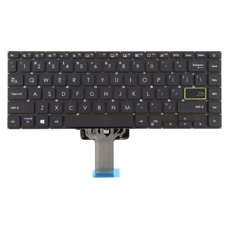 US Version Laptop Keyboard for Asus VivoBook S14 X421 X421DA X421UA X421EP X421EQ X421JQ X421FP X421FF X421FL(Black)