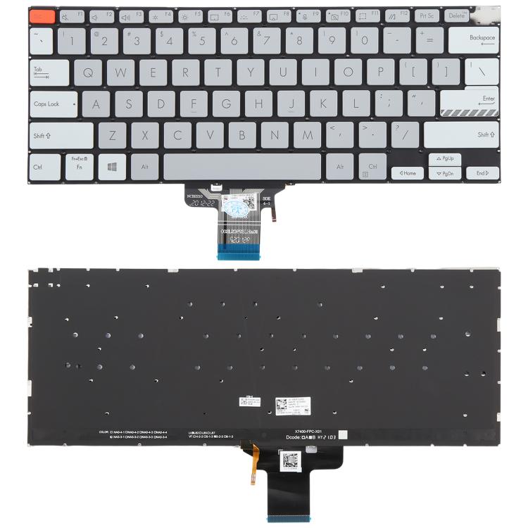 US Version Backlit Laptop Keyboard for Asus Vivobook Pro 14X M7400 M4700 M4700QC M4700PC M7600 M3400 M3401 M3401Q X7400 X3400 X3400P K3400P(Gray)