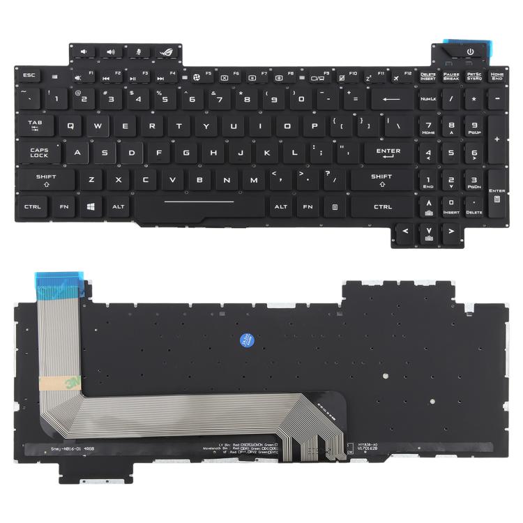 US Version Backlit Laptop Keyboard for Asus FX63 FX63V FX503VM FX503VD ZX63VE FZ63V GL503VS(White)