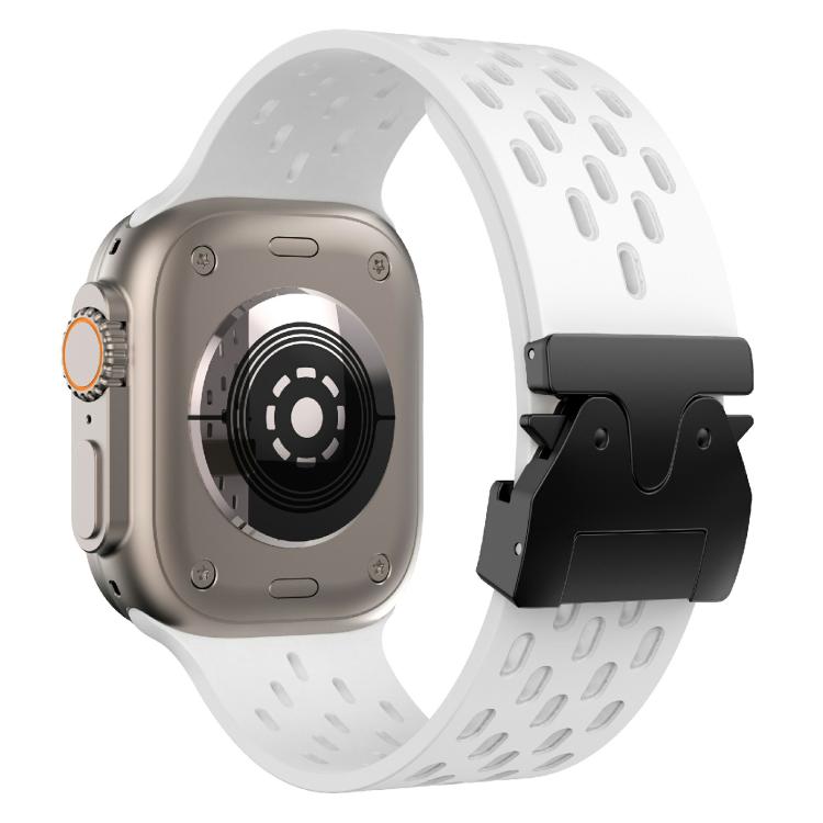 For Apple Watch 46mm / 49mm / 45mm / 44mm Kalebol Mesh Umbrella Buckle Silicone Watch Strap(White)