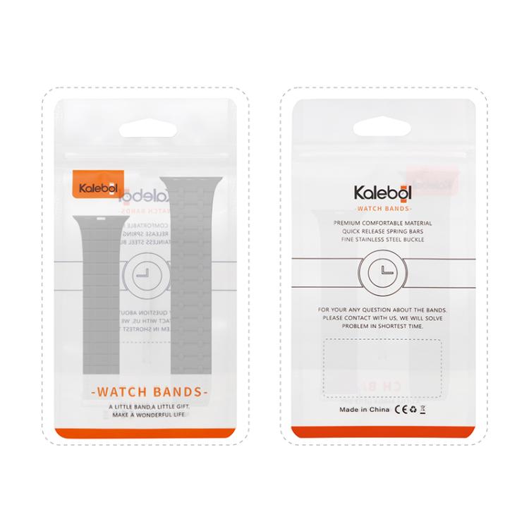 For Apple Watch 46mm / 49mm / 45mm / 44mm Kalebol Magnetic Silicone Watch Strap(Black)
