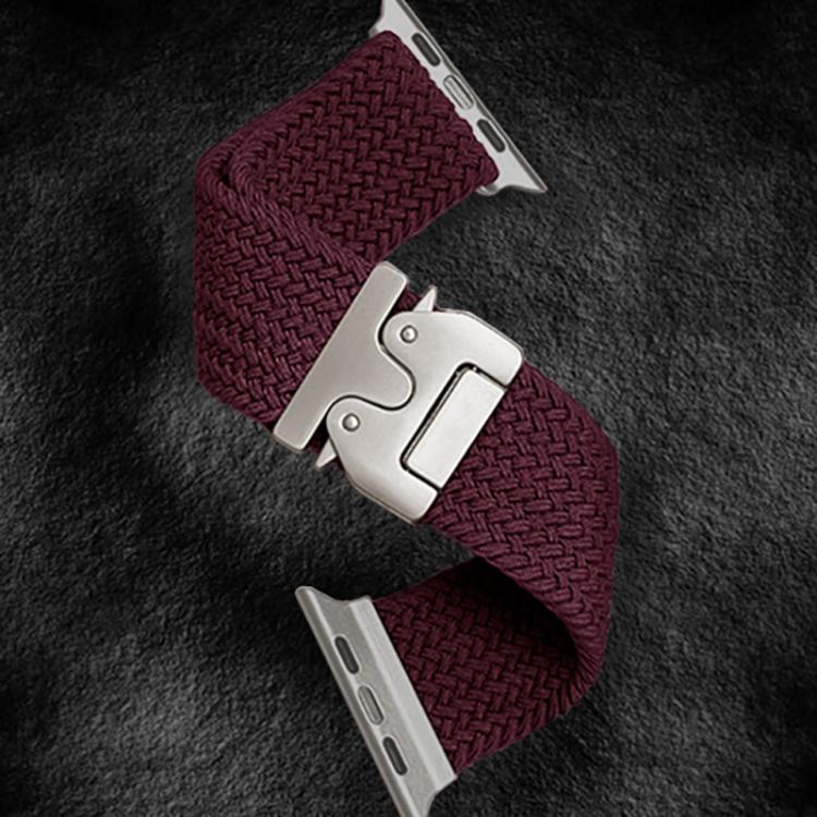 For Apple Watch 46mm / 49mm / 45mm / 44mm Kalebol Wide Umbrella Braided Strap(Wine Red)