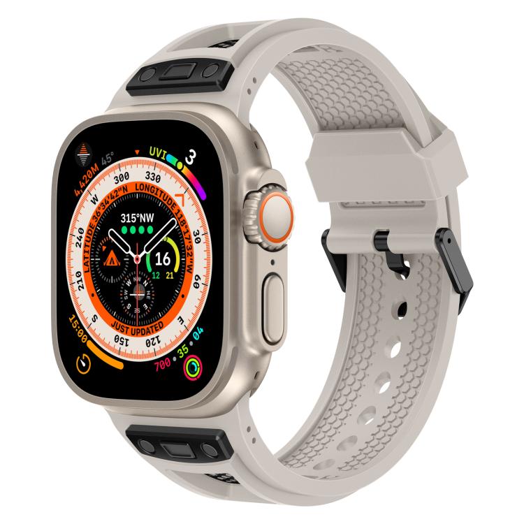 For Apple Watch 46mm / 49mm / 45mm / 44mm Kalebol Honeycomb TPU Black Mesh Strap(Starlight Black Net)