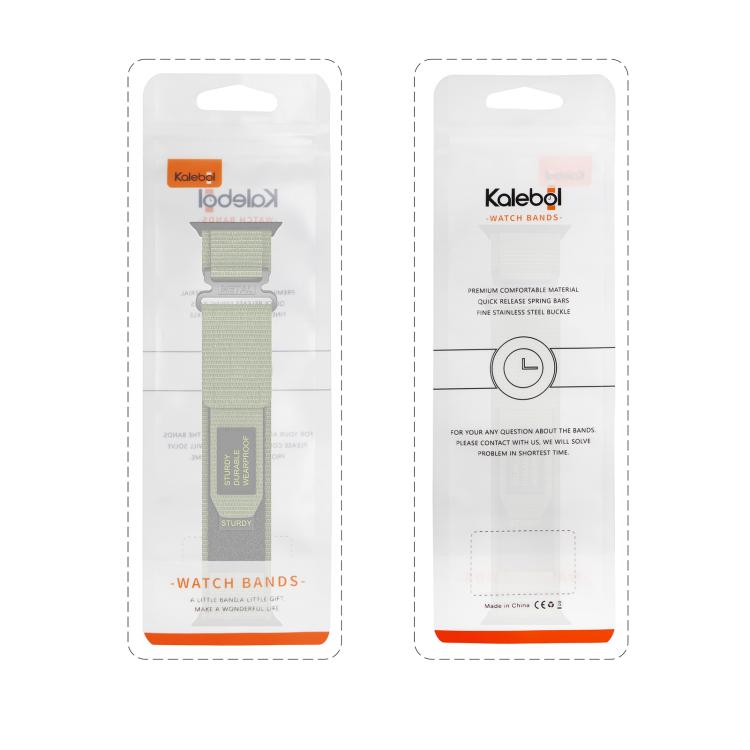 For Apple Watch 46mm / 49mm / 45mm / 44mm Kalebol Simple Two Section Nylon Strap(Army Green) - Watch Bands by Kalebol | Online Shopping South Africa | PMC TechLife | Buy Now Pay Later Mobicred