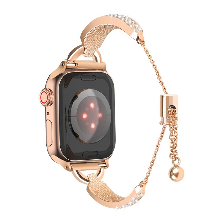 For Apple Watch 46mm / 49mm / 45mm / 44mm Kalebol Stone Curved Zinc Alloy Strap(Rose Pink)