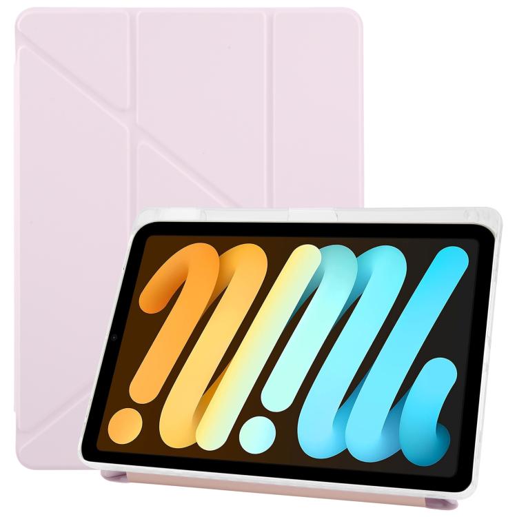 For iPad mini 6 / mini 2024 ZGA Genre Series Y-Fold Leather Tablet Case with Pen Slot(Pink)