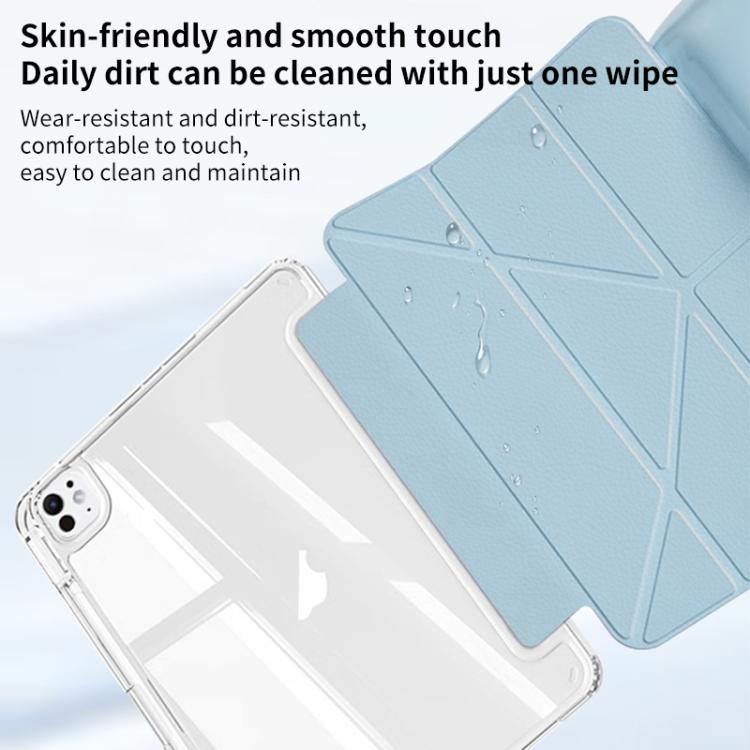 For iPad Pro 13 2024 ZGA Genre Series Y-Fold Leather Tablet Case with Pen Slot(Blue) - free shipping - PMC Jewellery - Order now!