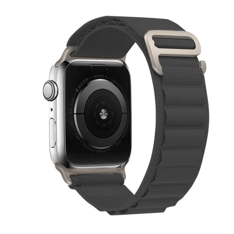 For Apple Watch 46mm / 49mm / 45mm / 44mm Kalebol Aline Nylon Loop Watch Band(Dark Grey)