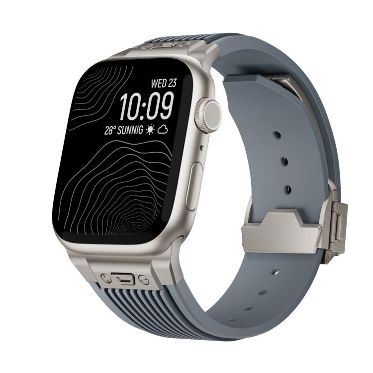For Apple Watch 42mm / 41mm / 40mm / 38mm Kalebol High Elasticity L-shaped Nail Silicone Strap(Space Grey)